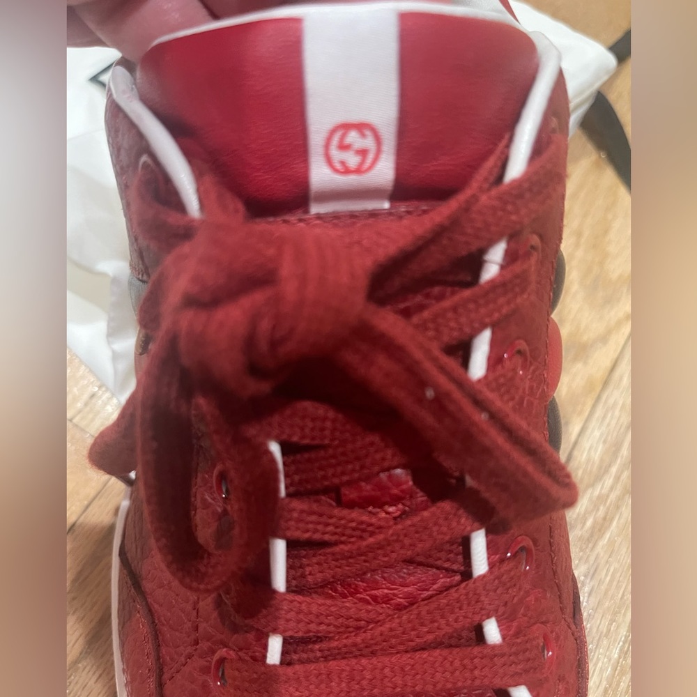 SOLD Gucci Ronnie Low-Top Sneakers in Red Leather Gucci Size 9 US Size 9.5 - Picture 9 of 11